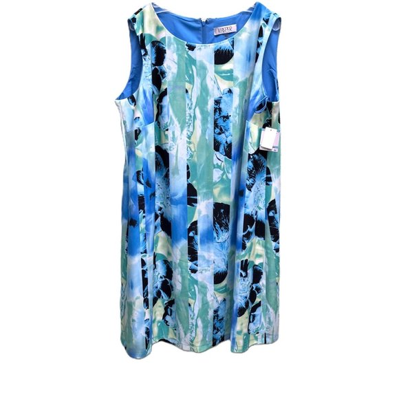 Kasper 2 piece Blue Green White Floral 20W Dress with Jacket NWT - Picture 2 of 6